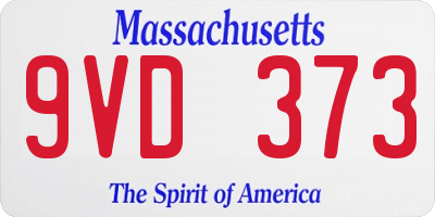 MA license plate 9VD373