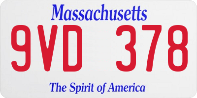 MA license plate 9VD378