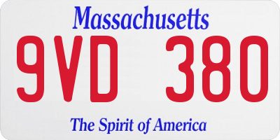 MA license plate 9VD380
