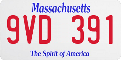 MA license plate 9VD391