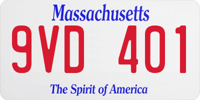MA license plate 9VD401