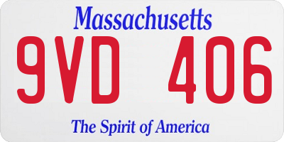MA license plate 9VD406