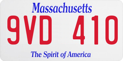 MA license plate 9VD410