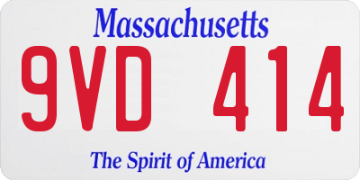 MA license plate 9VD414