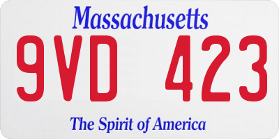 MA license plate 9VD423