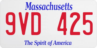 MA license plate 9VD425