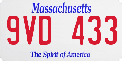 MA license plate 9VD433