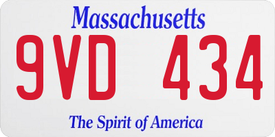 MA license plate 9VD434