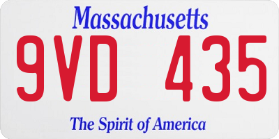 MA license plate 9VD435