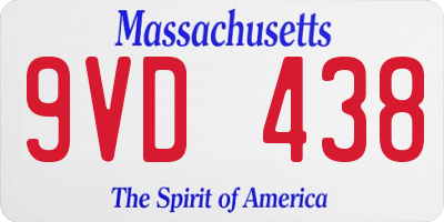 MA license plate 9VD438