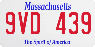 MA license plate 9VD439