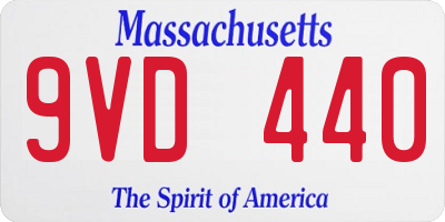 MA license plate 9VD440