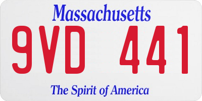 MA license plate 9VD441