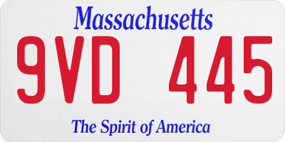 MA license plate 9VD445