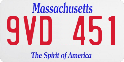 MA license plate 9VD451
