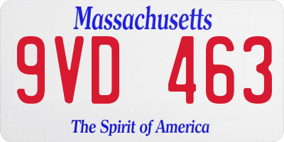 MA license plate 9VD463
