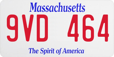 MA license plate 9VD464