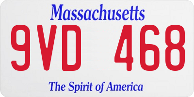 MA license plate 9VD468
