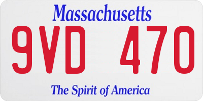 MA license plate 9VD470