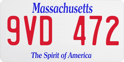 MA license plate 9VD472