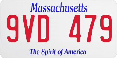 MA license plate 9VD479