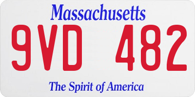 MA license plate 9VD482