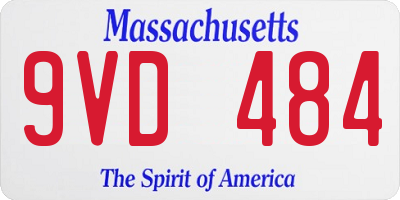 MA license plate 9VD484