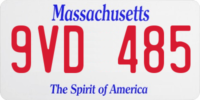 MA license plate 9VD485