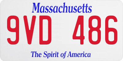 MA license plate 9VD486