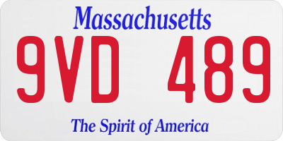 MA license plate 9VD489