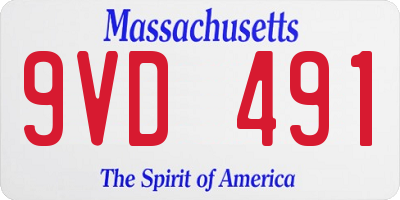MA license plate 9VD491