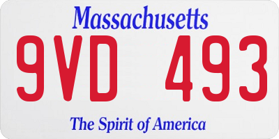 MA license plate 9VD493