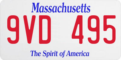 MA license plate 9VD495