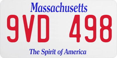 MA license plate 9VD498