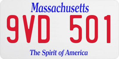 MA license plate 9VD501