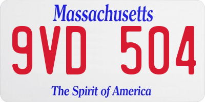 MA license plate 9VD504