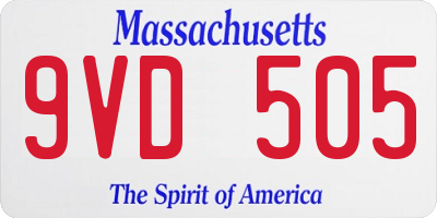 MA license plate 9VD505