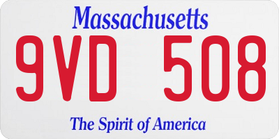 MA license plate 9VD508