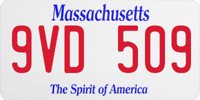 MA license plate 9VD509