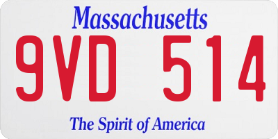 MA license plate 9VD514