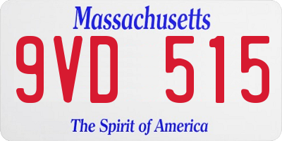 MA license plate 9VD515