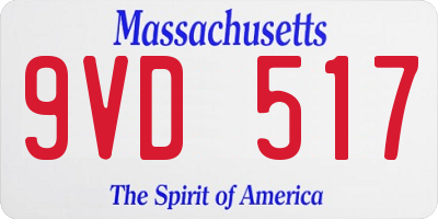 MA license plate 9VD517