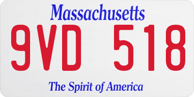 MA license plate 9VD518