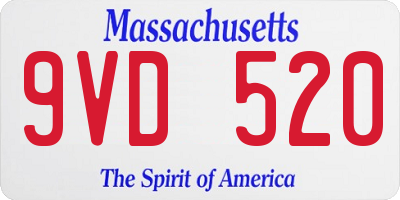 MA license plate 9VD520
