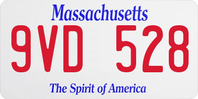 MA license plate 9VD528