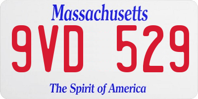 MA license plate 9VD529