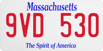 MA license plate 9VD530