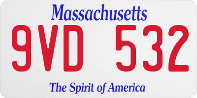 MA license plate 9VD532
