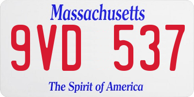 MA license plate 9VD537