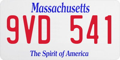 MA license plate 9VD541